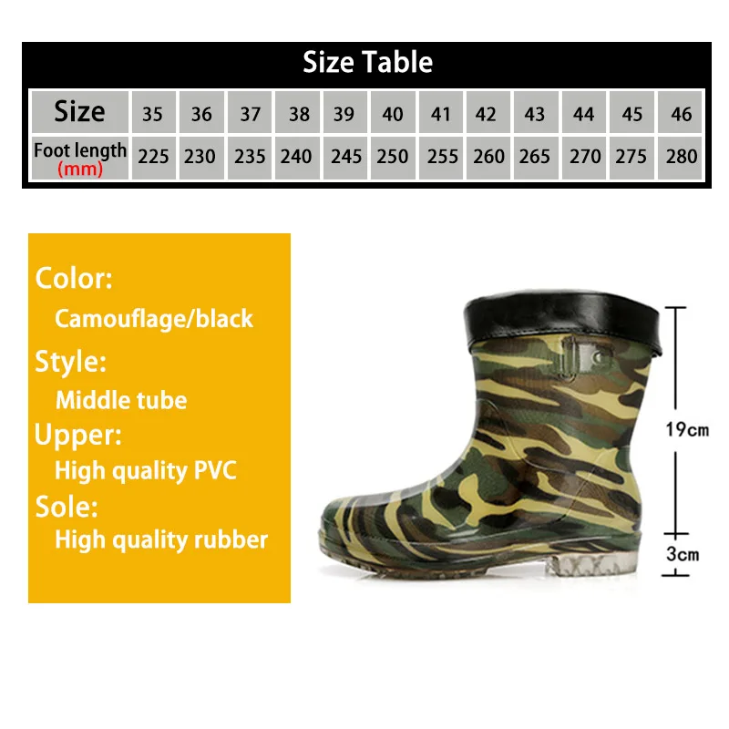 Winter Warm Fishing Hunting Working Rain Boots Men Women Waterproof Warm Lining Removeable Middle Tube Rubber Water Shoes