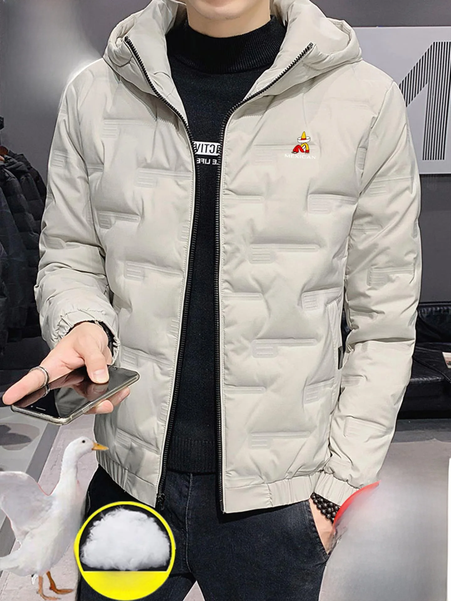 

Thiened, повседневная хлопковая куртка для мужчин, новинка 2025 года, осенне-зимняя модная верхняя одежда, легкое полиэфирное волокно