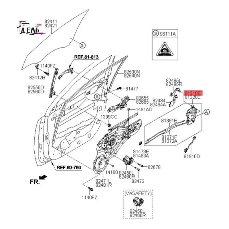 

AEA6-81310-3W000 Front Door Lock Actuator Motor For Kia Sportage 2011-2016 Driver Side Central Door Lock 813103W000