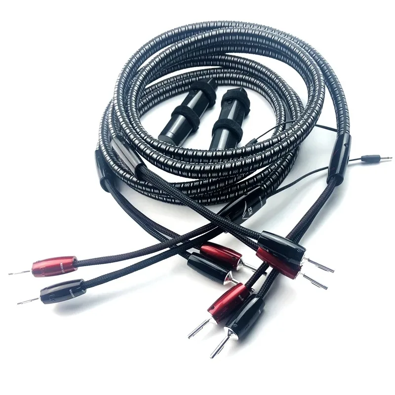 Audio Speaker Cable NEW 72V Battery Silver Banana or Spade Plug Bi Wire or Single Wire