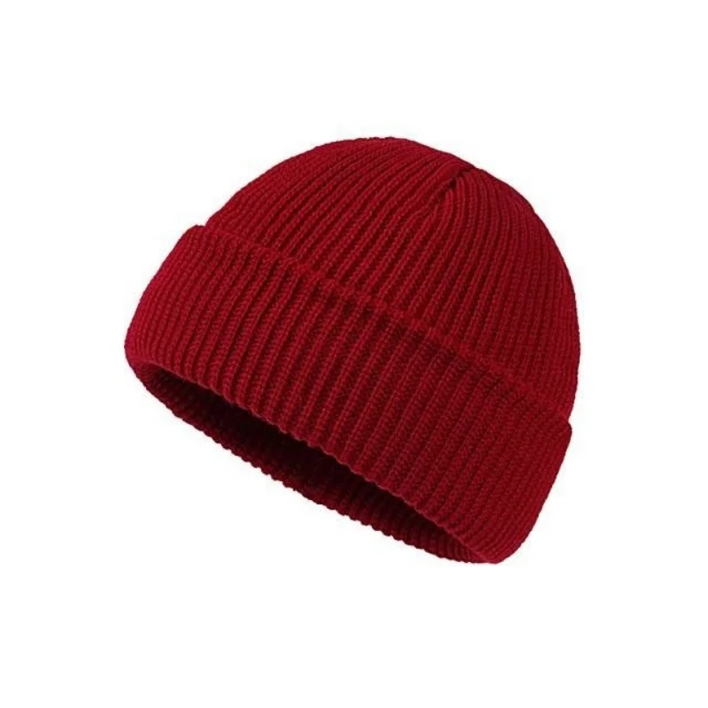 2024 New  Hat Men\'s Winter Solid Color All-match Watermelon Hip Hop Hot Selling Knit Hat Wool Hat Over Hats