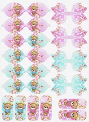 New Arrival Animals Pet Bear Dogs Bowknot Shape Faux Leather Bow Part Sheet Crafts DIY Handmade Kids Hair Bow Materials 30x22cm