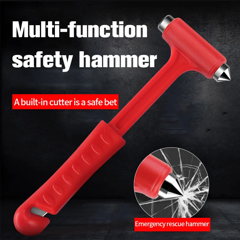 Car Safety Hammer Multifunctional Window Glass Breaker Seat Belt Cutter Emergency Rescue Escape Tool 2-in-1 Emergency Hammer