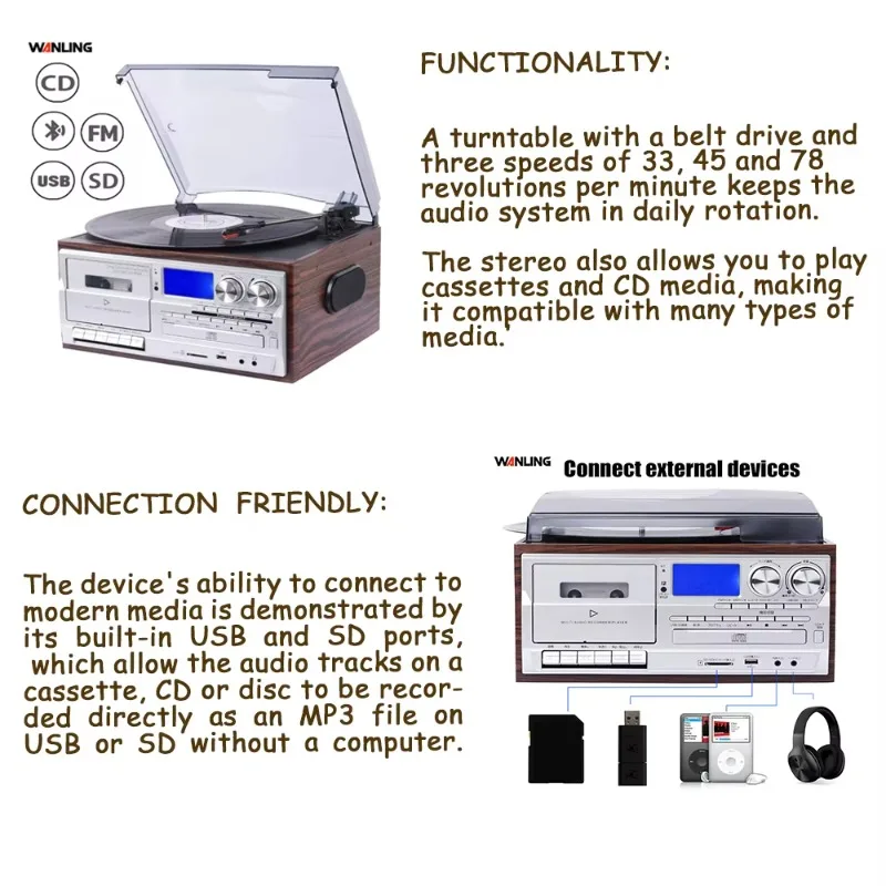 حار بيع هدية جراموفون العتيقة Lp القرص الدوار مصغرة آلة تسجيل الفينيل #6