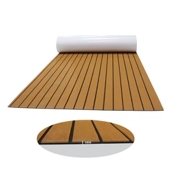 900x2400x6mm EVA Foam Faux Teak Boat Decking Mat Brown Deck Sheet Yacht Flooring Anti Skid Mat Self Adhesive Vehicle Pad