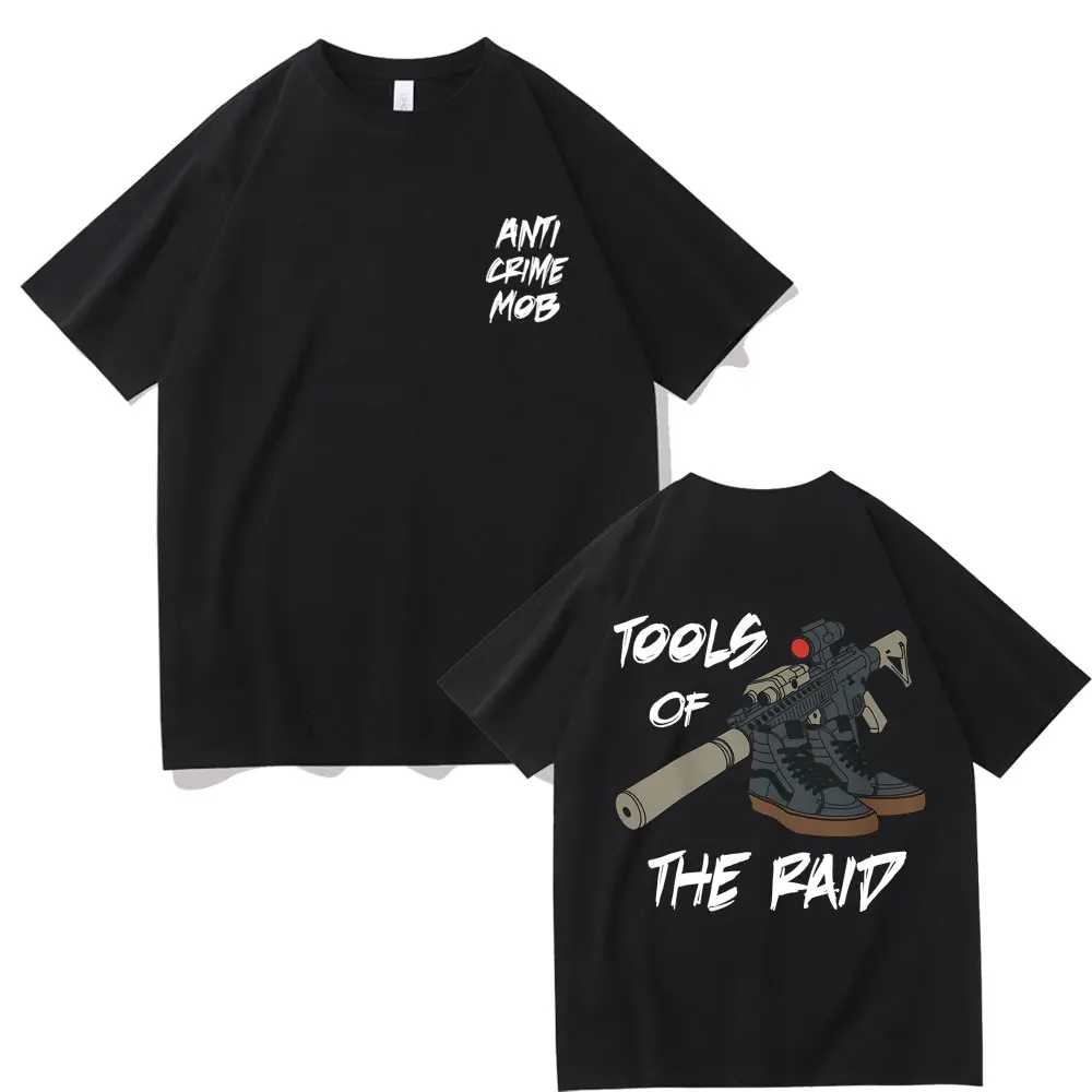 Forward Observations Group Anti Crime Mob Tools of The Raid Graphic T-shirt Male Classic T Shirts Men Gothic Oversized Tshirt