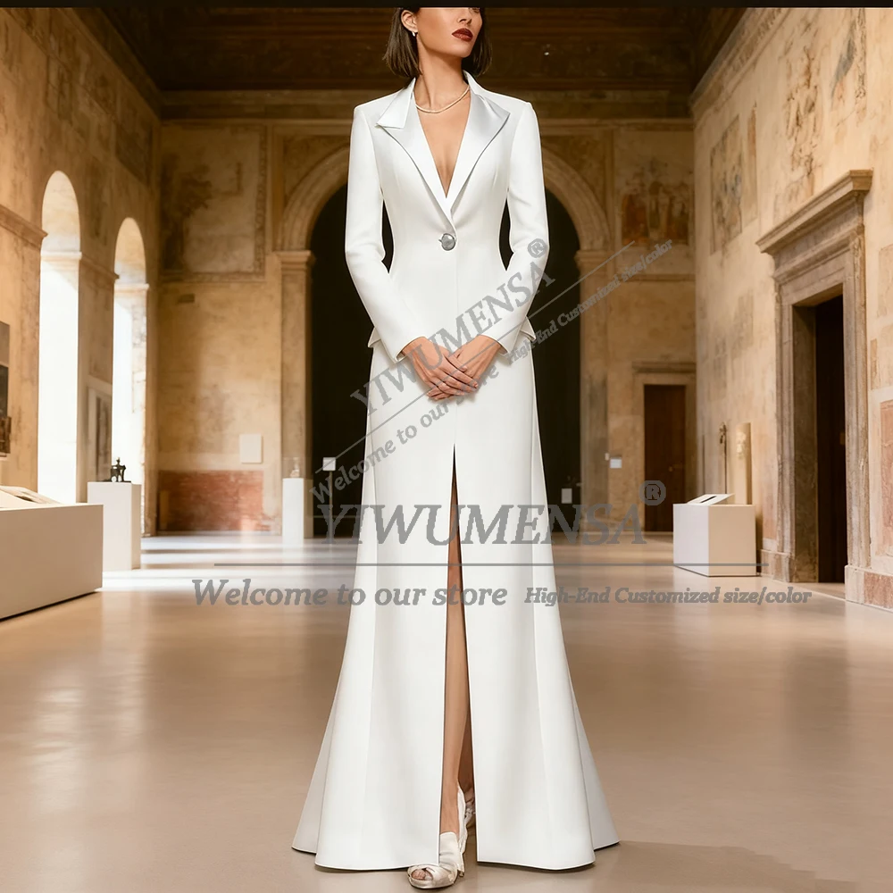 

Classic Solid Women Suit Long For Wedding Single Breasted Blazer Customized 1 Piece Mother Of Bride Dresses Lady Banquet Attire