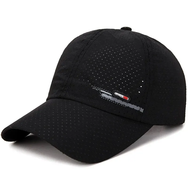 Summer New Breathable Hole Punch Quick Dry Hat Men\'s Outdoor Fishing Shade Sunscreen Baseball Cap Cycling Travel Sports Cap