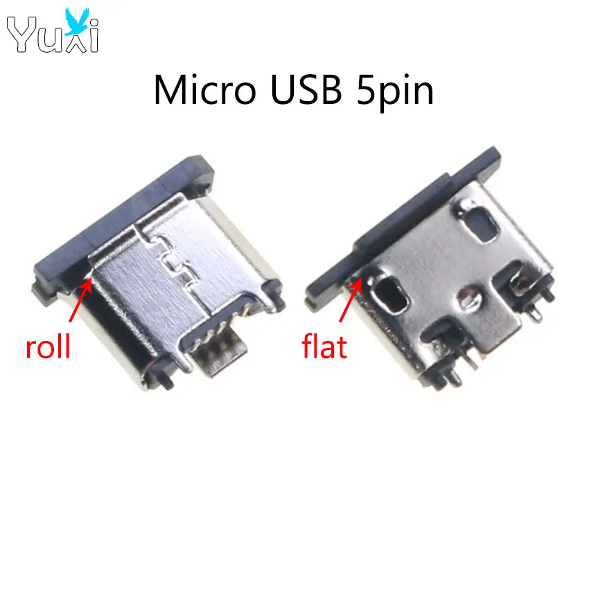 YuXi 1 Piece Micro USB Jack 5Pin Connector Vertical Patch Charging Port 5P Charger Dock Socket USB Plug