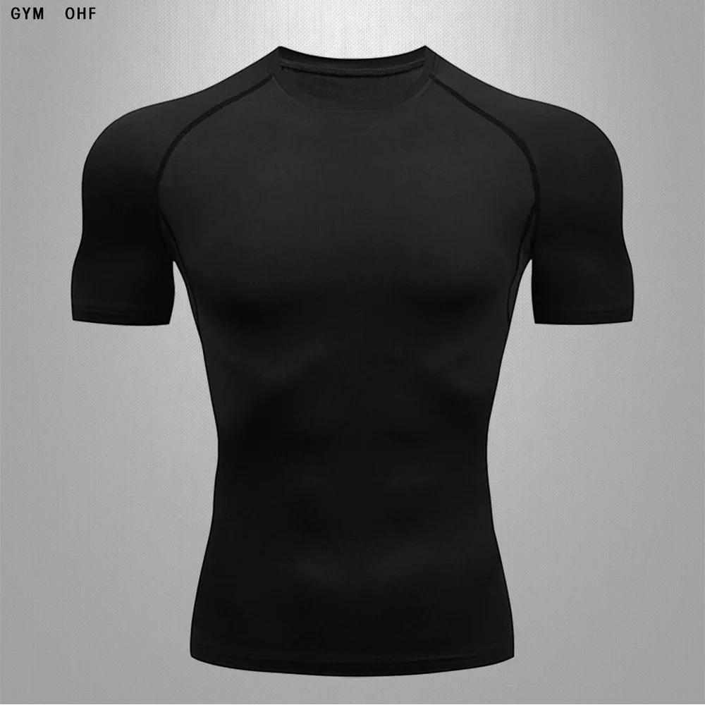 MMA Rashguard-Vêtements d\'entraînement pour hommes, course à pied, gym, compression, vitesse, séchage, jogging, t-shirt, extérieur, camping,