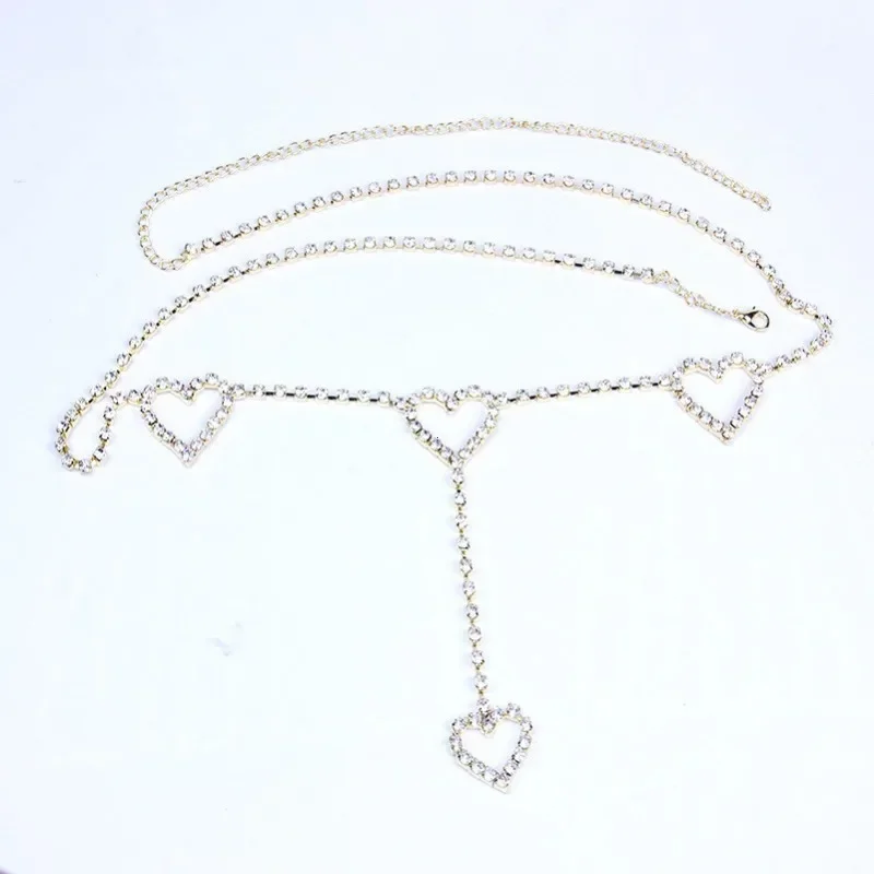 أحزمة سلسلة ريترو للنساء أحزمة الخصر متعددة الطبقات شرابة طويلة لفستان الخصر أحزمة سلسلة حجر الراين كريستال سلسلة البطن