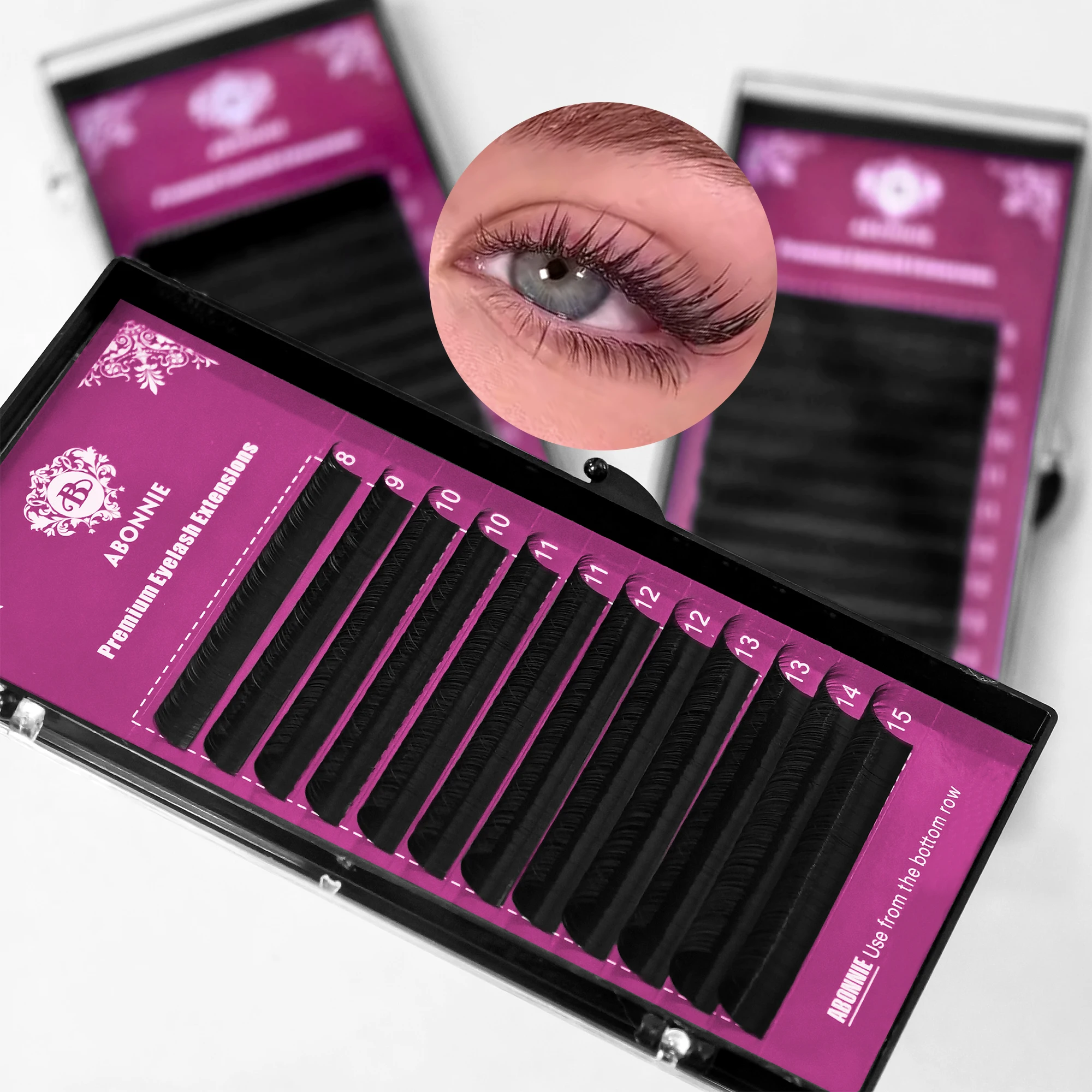 Extensions de cils individuels classiques Abonnie B/C/CC/D, cils volumineux et moelleux, toutes tailles, Cilios L