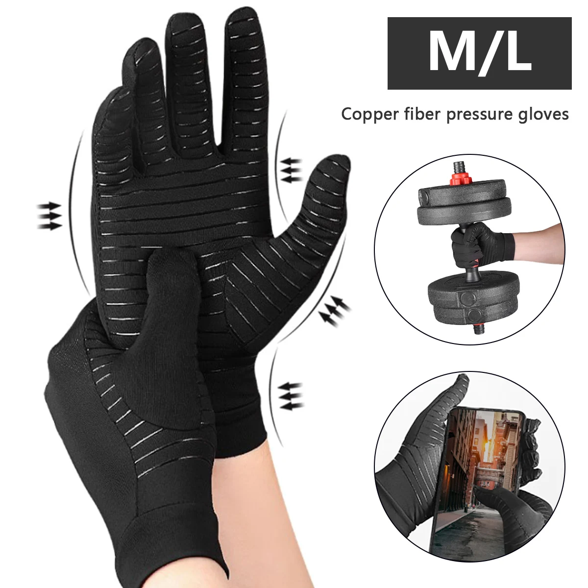 Copper Compression Arthritis Gloves Wrist Support Cotton Joint Pain Relief Hand Support Wrist Unisex Treatment Wristband