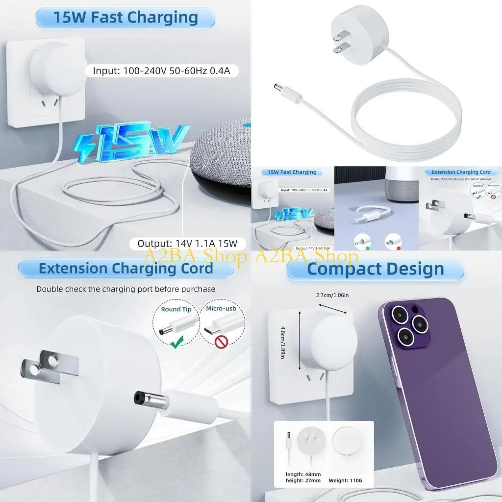 

A2BA Кабель-адаптер питания, провод для домашнего концентратора/гнезда-концентратора/мини-динамика 14 В, 1,10 А, адаптер для с