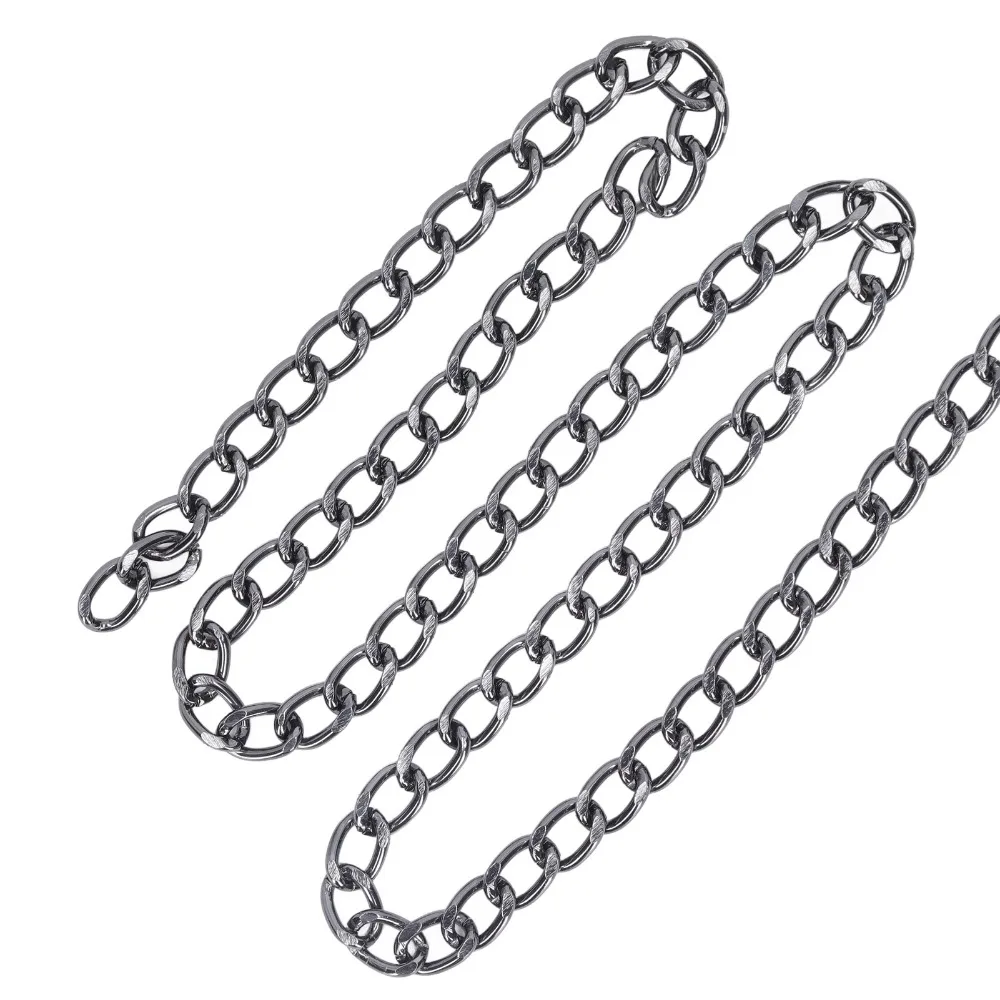 Jewelry Tools Black Plated Aluminum Chain Twisted Chain Unwelded Chain Chain Roll Oval Links Curb Chain Pendant