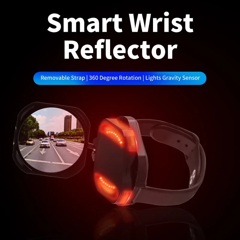 360 Degree Foldable Bicycle Smart Wrist Rearview Mirror Light Gravity Sensor Bicycle Rear View Mirror Riding Equipment