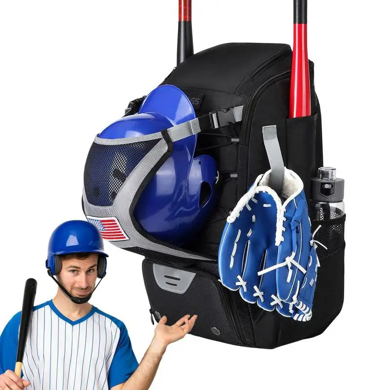 

Bat Bags Baseball Youth Baseball Backpack Softball Bat Bag With Shoe Compartment & Fence Hook Holds Bat Gloves Helmets Gear For