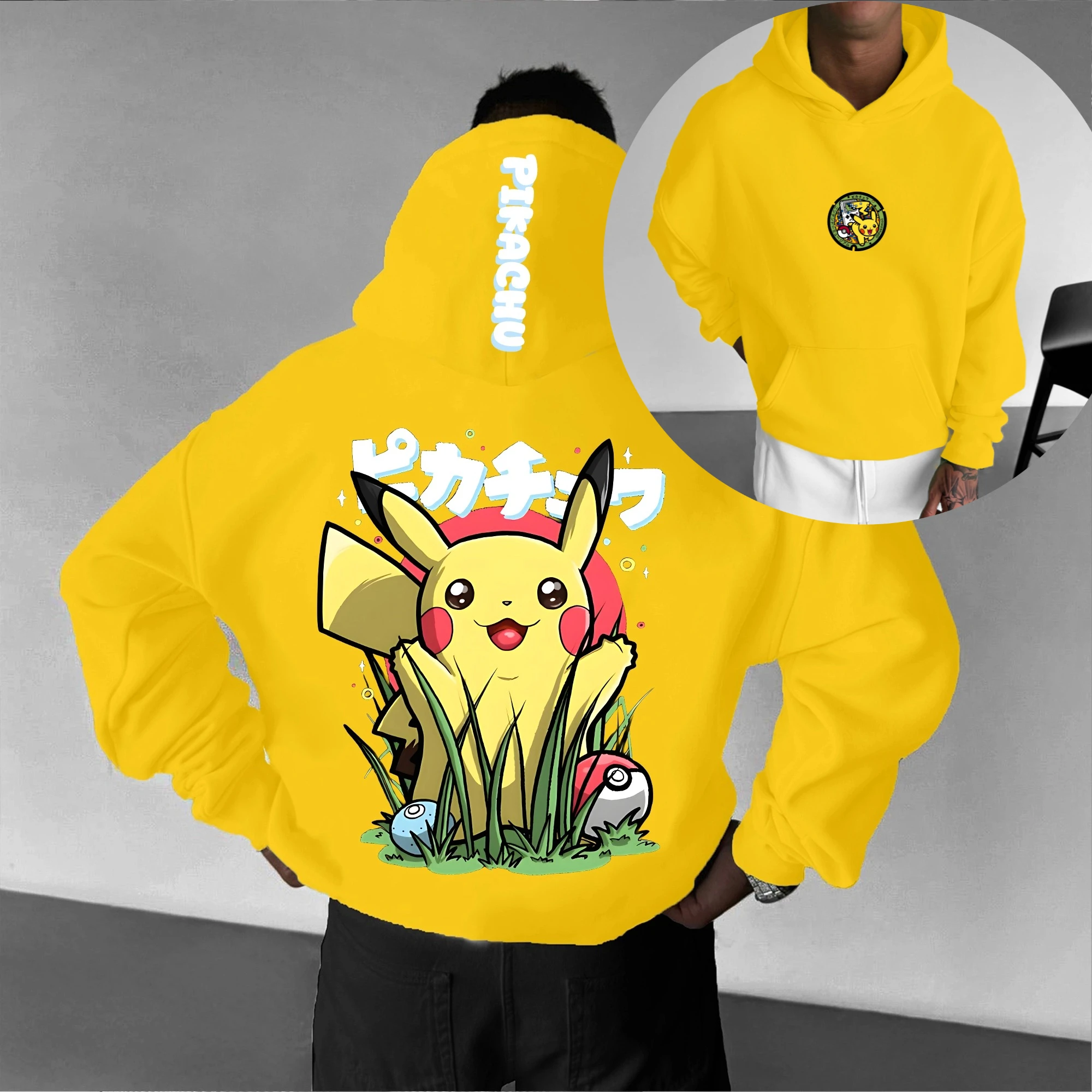 

Pokémon Autumn and Winter Japanese Hot Blood Animation Classic Character Hoodie Men's and Women's Casual and Comfortable TOP