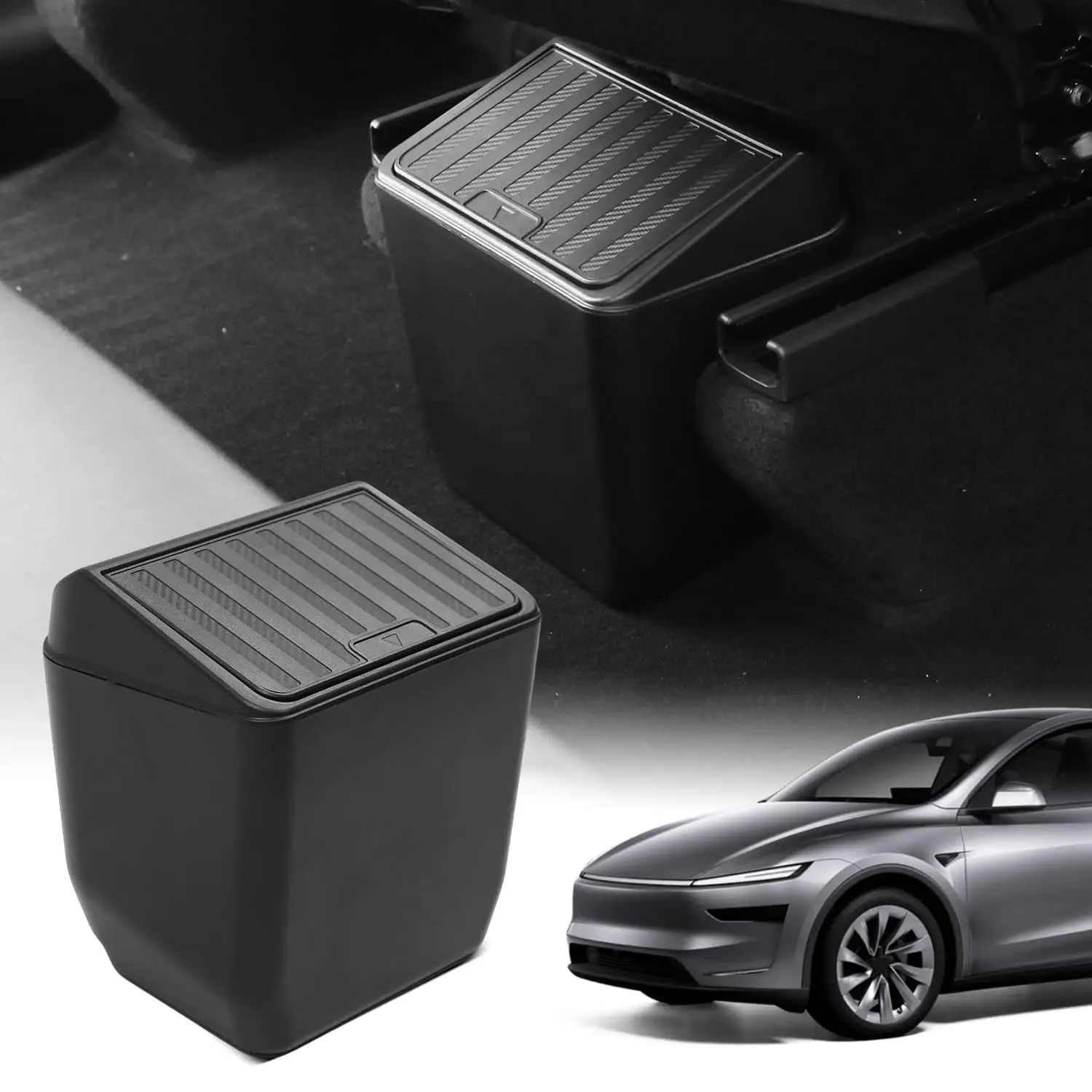 

Rear Seat Trash Can For Tesla Model Y Juniper 2025 Rear Middle Garbage Bin Under Seat Storage Box Organizer Tray Car Accessories