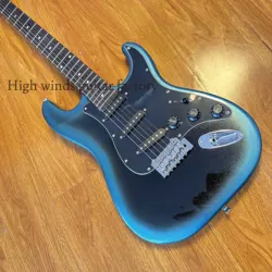 6-string blue burst ST solid guitar body SSS pickup chrome parts fast -