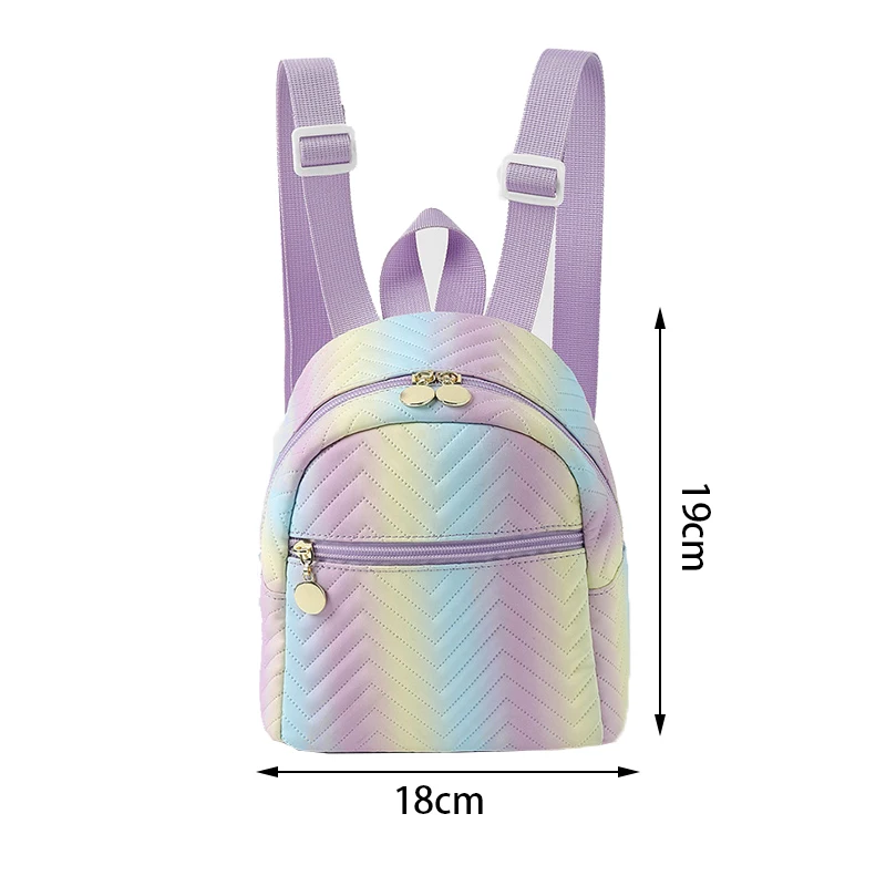 Gradient purple backpack Mini PU Backpack Cute Large Capacity Gradient Small School Bag Small Travel bag Girl\'s birthday gift