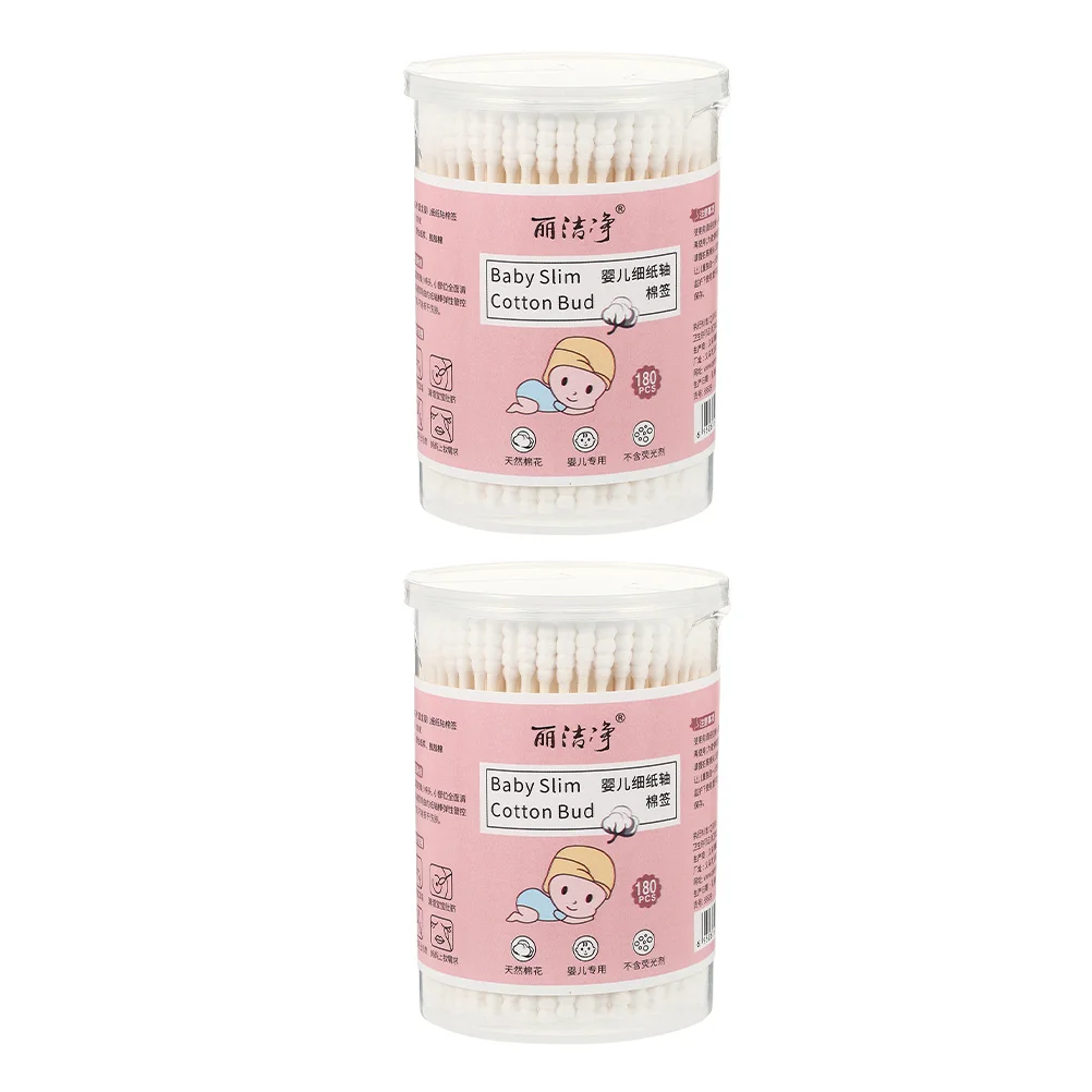 4 Boxes Cotton Swabs Buds for Kids Swaps Home Double Head Multi-purpose Sticks Multifunction Baby EarCleaning Supplies