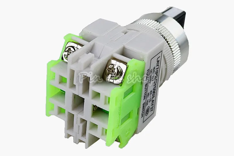 1PCS LAY7(PBCY090)LAY37 2 position ON-OFF  2NO Rotary switch knob button 22mm 4 Screws terminals 2 way small size