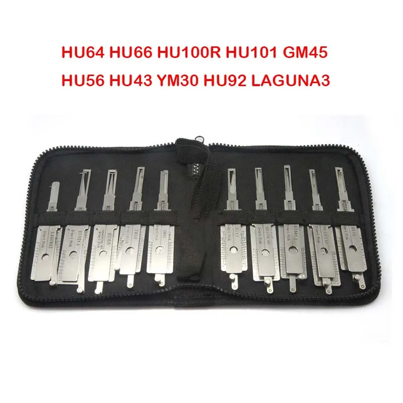 Smart Tools European Car 10PCS HU64 HU66 HU100R HU101 GM45 HU56 HU43 YM30 HU92 LAGUNA3 2 in 1 Decoder Locksmith Lock Pick Tool