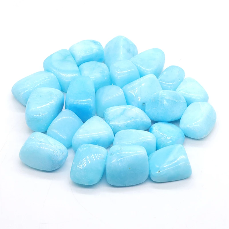 Natural Round Blue Aragonite Healing Crystals Tumbled Bulk stones Mineral Specime Gemstones Gem Home Decoration DIY Beads Gifts