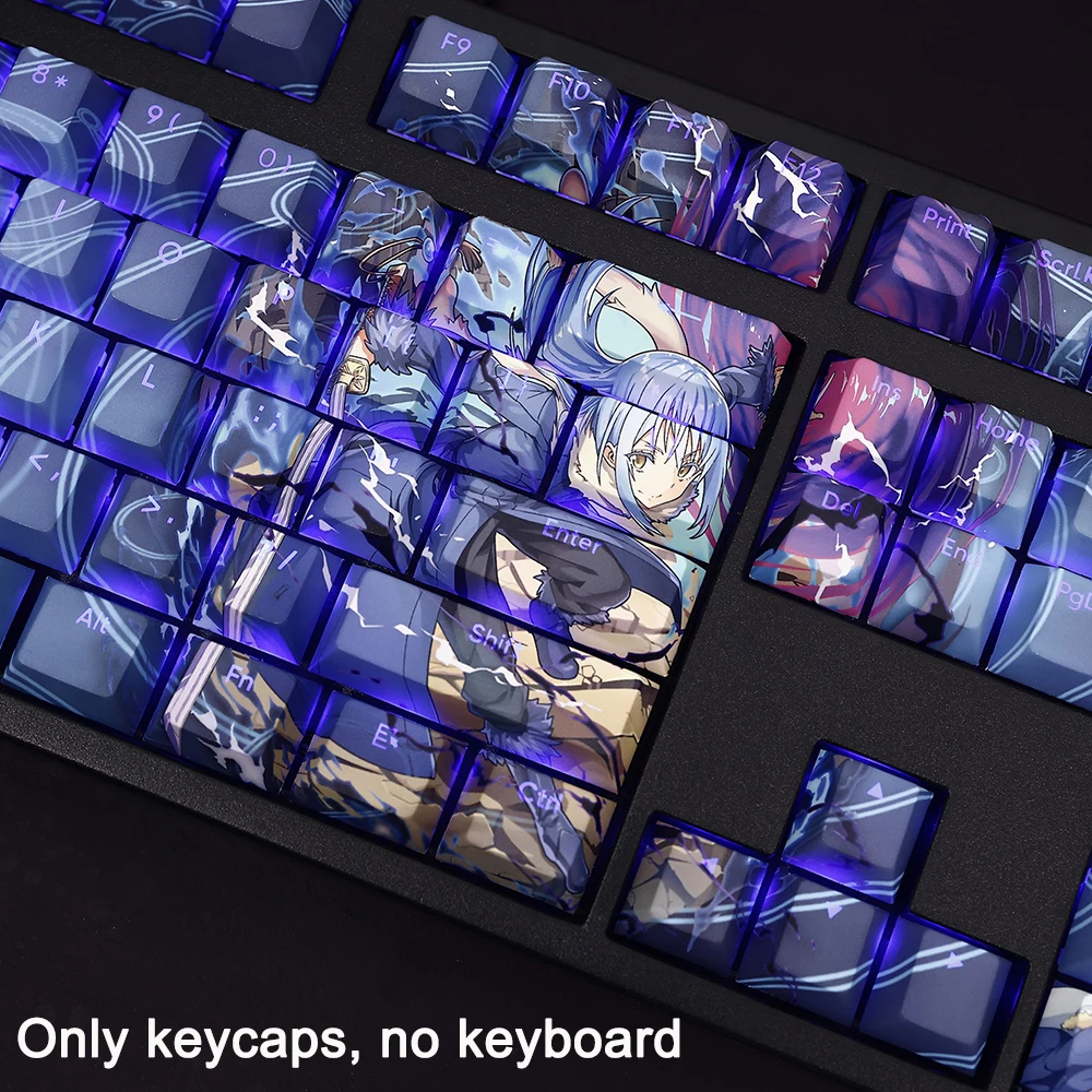 108 Keys That Time I Got Reincarnated as a Slime Keycaps PBT Dye Subbed Koleda Keycaps Cherry Anime Cartoon Gaming Key Caps 108