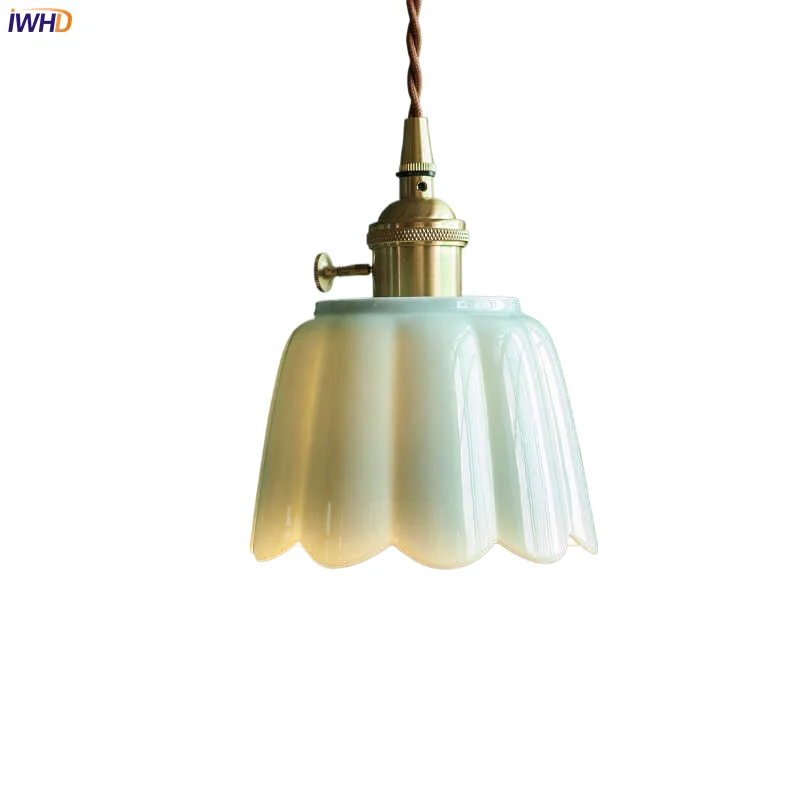 

IWHD Creative Flower LED Pendant Light Nordic Ceramic Pendant Lamp Hanglamp Home Decoration E27 90v-260v Lampara De Techo