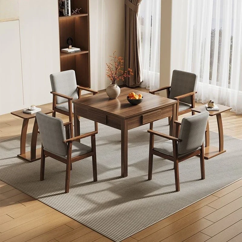 Automatic household dining table mahjong table solid mahjong machine integrated dual-purpose new Chinese silent square table