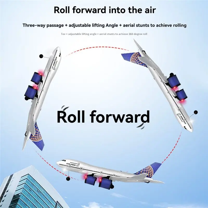 AS96-RC Model A380 Passenger Aircraft Remote Control Adopts Foam Material Design Enhanced Fall Prevention Safety Performance