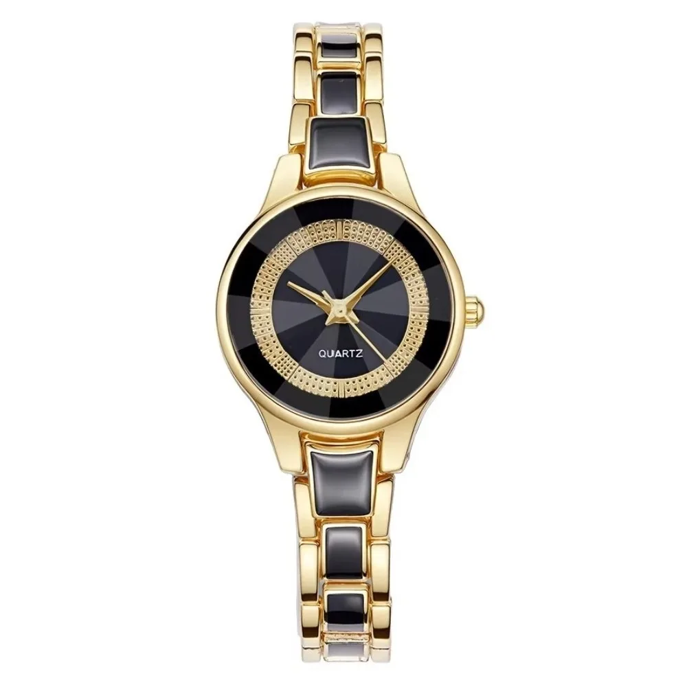 Quartz Movement Quartz Wristwatch Round Dial Imitation Ceramic Ceramic Watch Strap Design Gift Fashion Watch for Students
