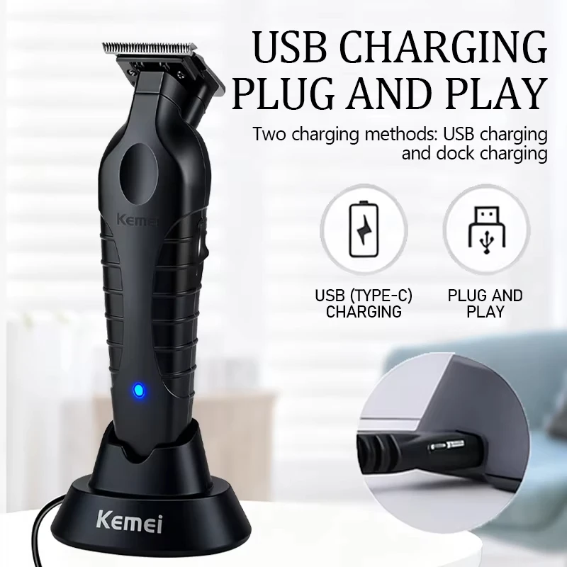 Kemei KM-2299 Professional Hair Clippers USB Fast Charging Barber Hair CutterMachine Rechargeable Cordless Hair Trimmer For Men