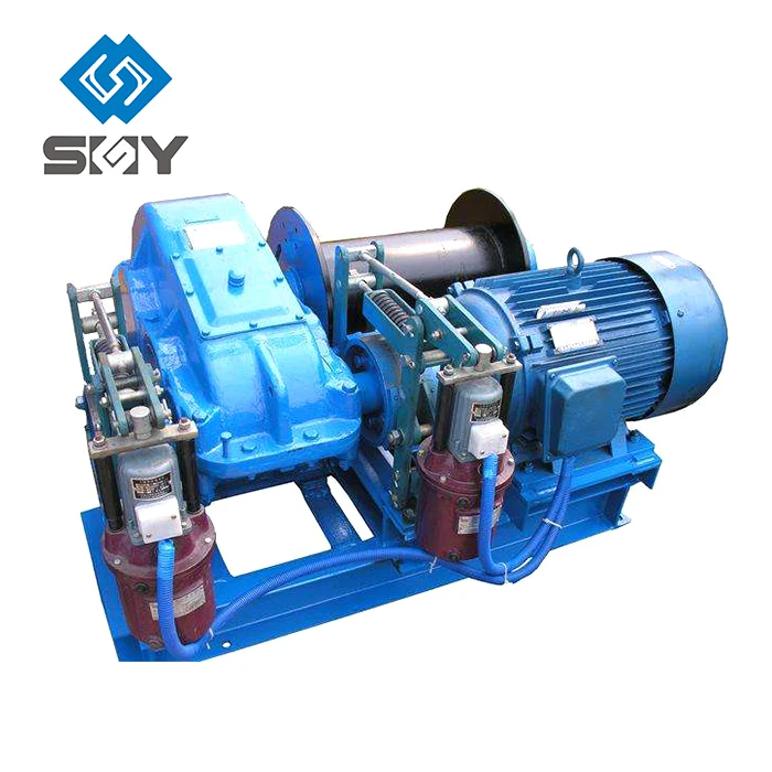 Good Quality Double Drum Electric Motor Power Pulling Winch For Cranes With Steel Wire Rope