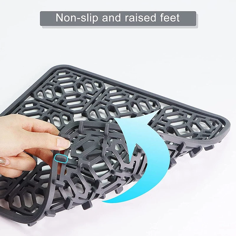 Hot Silicone Sink Mat Kitchen Sink Protector For Bottom Of Farmhouse Stainless Steel Porcelain Bowl Sink Heat Resistant