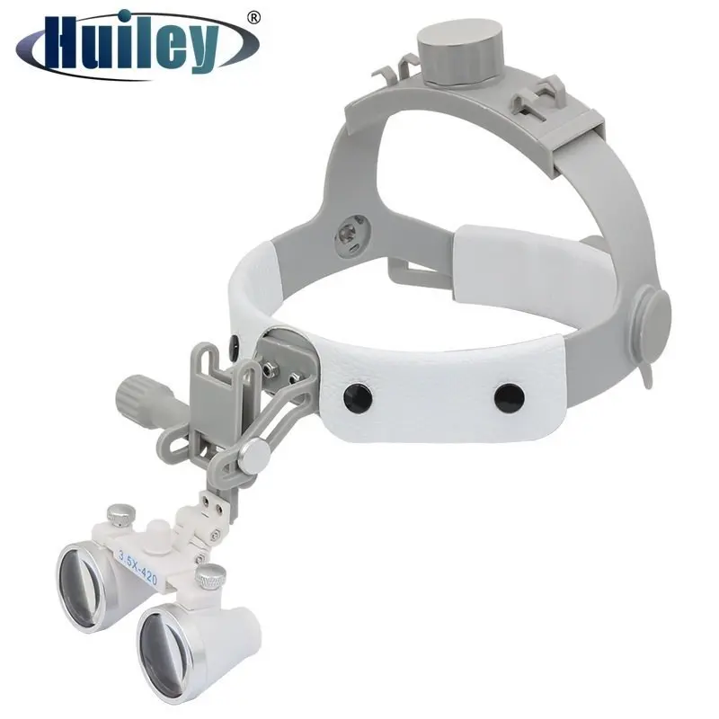 320-420 mm Dental Binocular Magnifier 3.5X Optical Glass Ultra-light Helmet Magnifying Glass Wide Field of View Dental Loupes