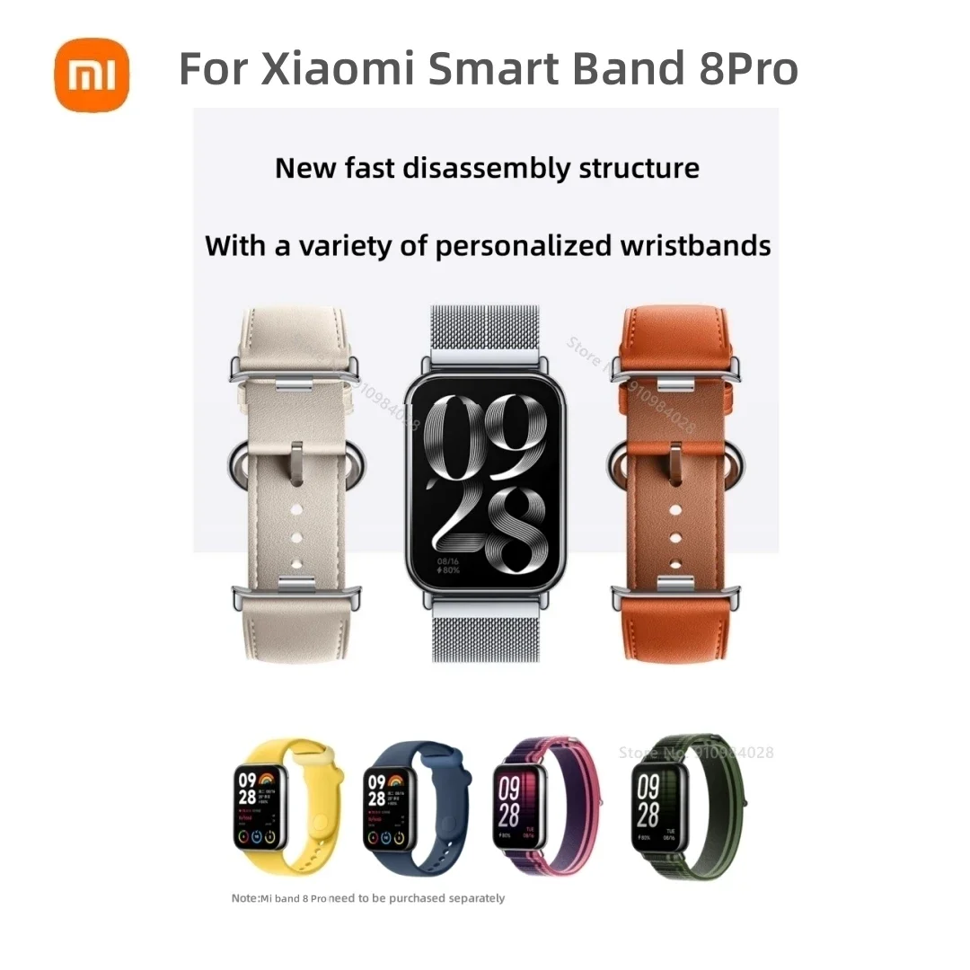 100% Original Xiaomi Mi Band 8Pro Quick Disassemble Install Fashion Wristband Band 8 Pro Silicone Leather Nylon Strap Correa