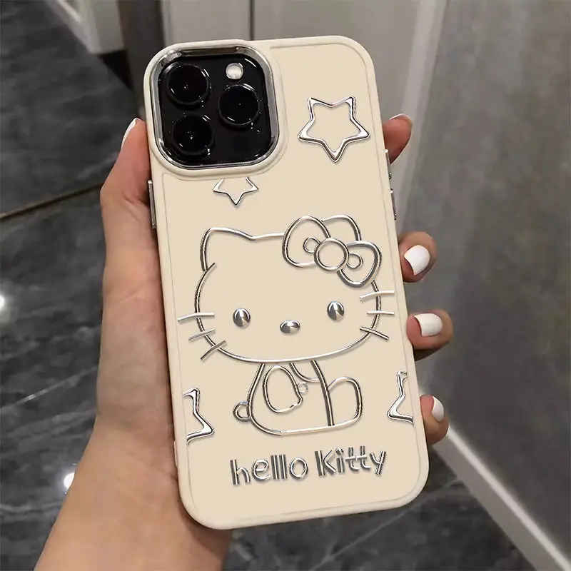 Sanrio Lovely Hello Kitty Phone Case For iphone 16 15 14 13 PROMAX 11 12 13 PRO XR XS 7 8 PLUS Y2k Baseball Cat Anti Drop Covers