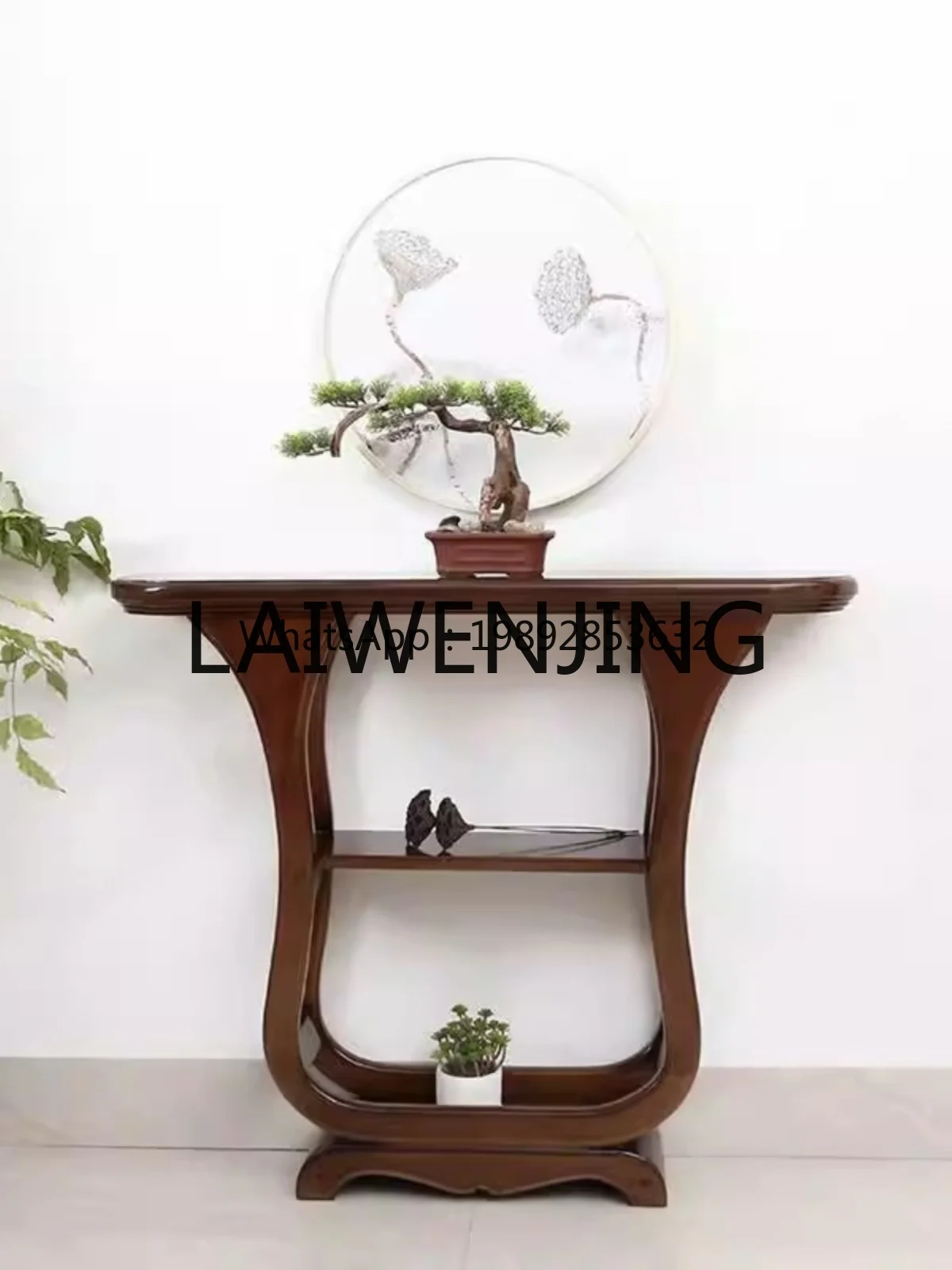 GZ Hotel Corridor End Console Solid Wood Wall a Long Narrow Table for Extremely Narrow American Style