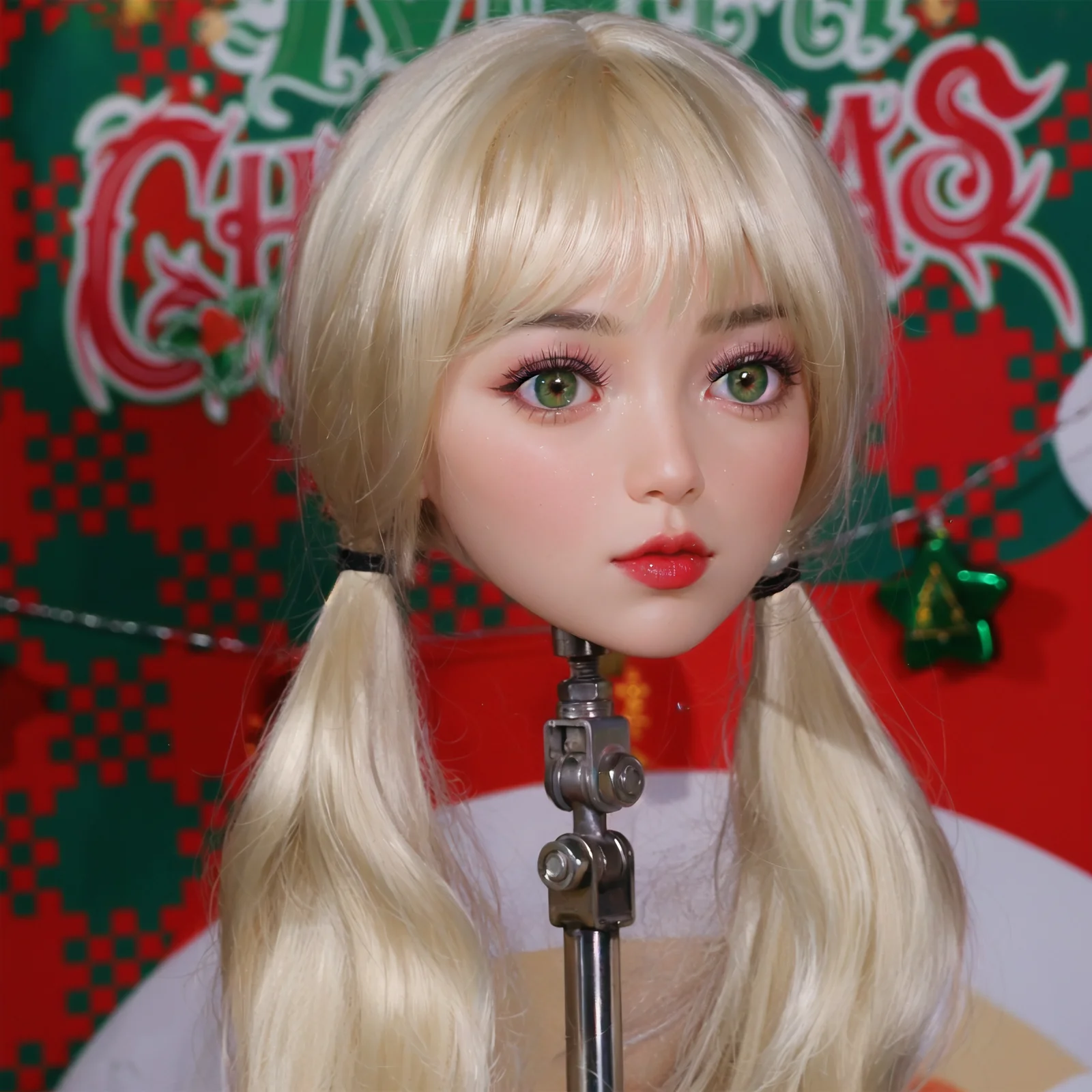 Modèle de touffet de cheveux stylisé de cheveux de dessin animé d'animal de personnage animé de style de noël, couleur de cheveux aléatoire