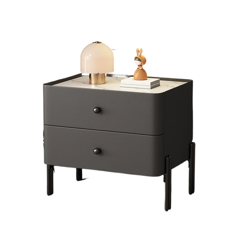 

Classic Gray Colour Nightstands European Bedside Solid Wood Nightstands Storage Minimalist Mesita De Noche Home For Furniture