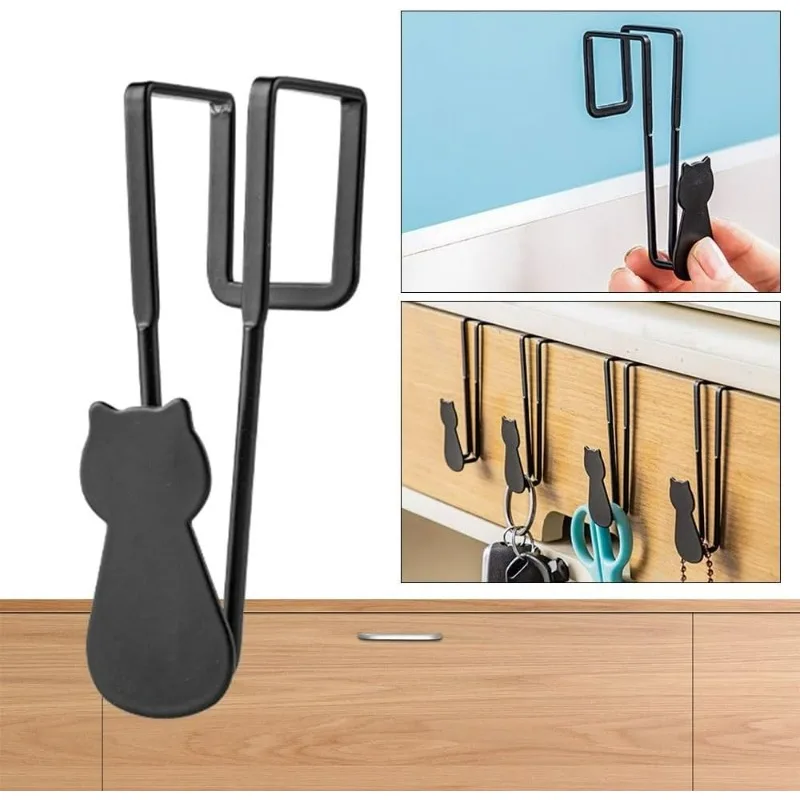 3 Stück Haken über der Schranktür, dekorative Katzenhaken aus Eisen über dem Schrank, Schubladenhaken, Mehrzweckhaken für Küche, Badezimmer, Schlafzimmer