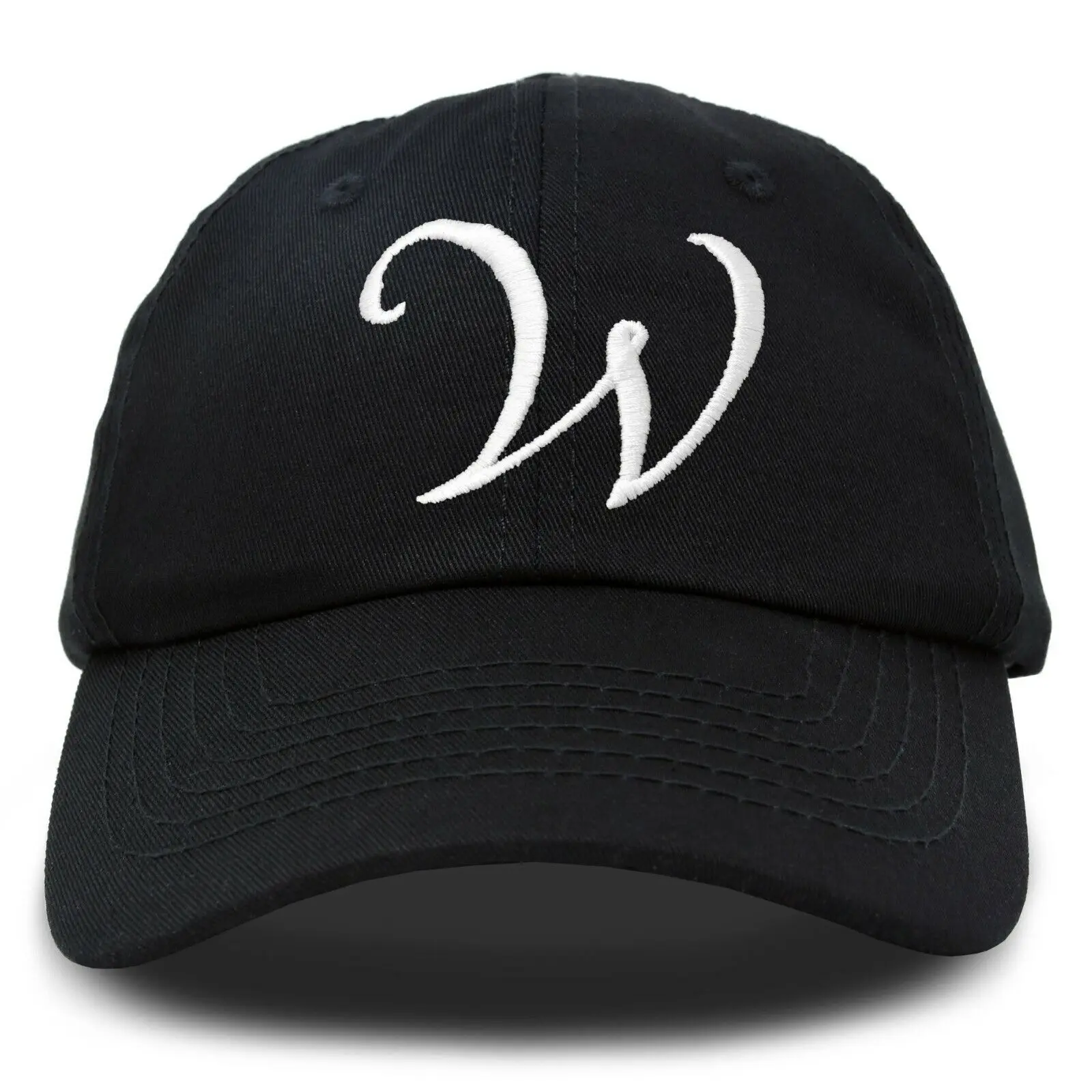 

Initial Hat Letter W Womens Baseball Cap Monogram Cursive Embroider