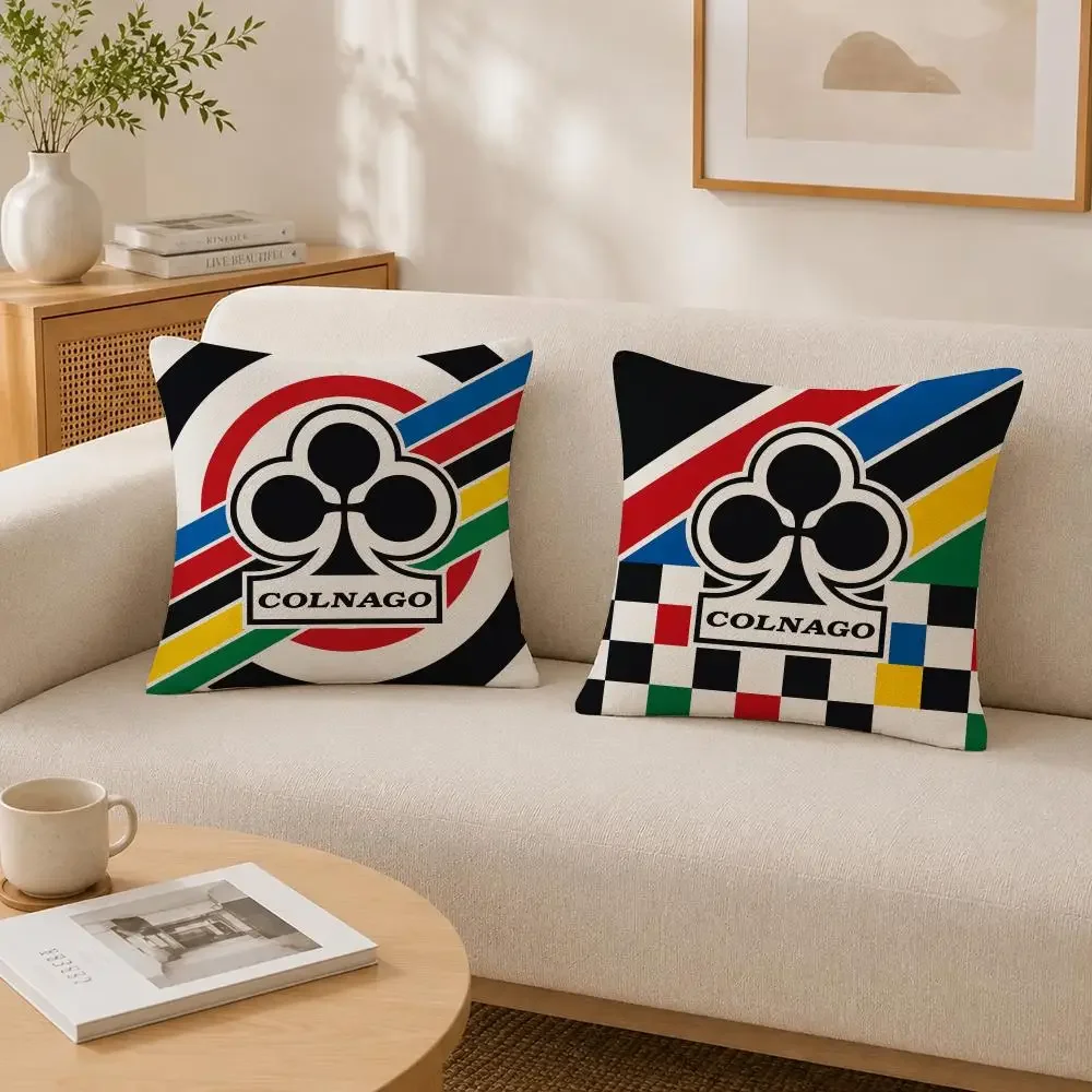 Bicycle Brand Colnago Cushion Cover Soft Fluffy Short Plush  Pillow Case Home Decor