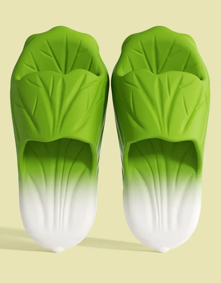 

2026 New Cabbage Shape Slippers for Women Men Lucky EVA Thick Sole Slides Non-slip Soft Cloud Footwear for Indoor Outdoor Bathro