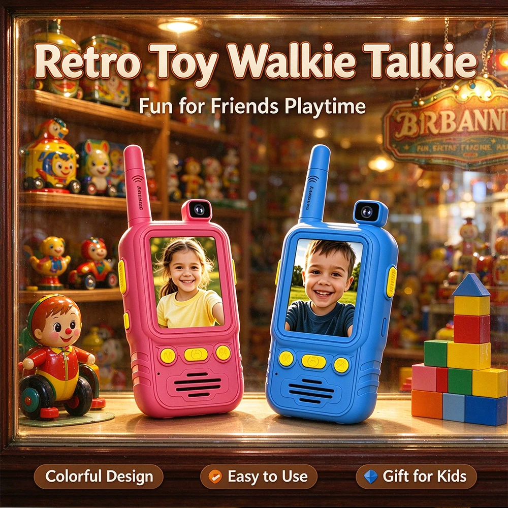 Children Walkie Talkie With Rotatable Camera Handheld Kids Intercom Toy For Outdoor Camping Adventure Parent-child Game