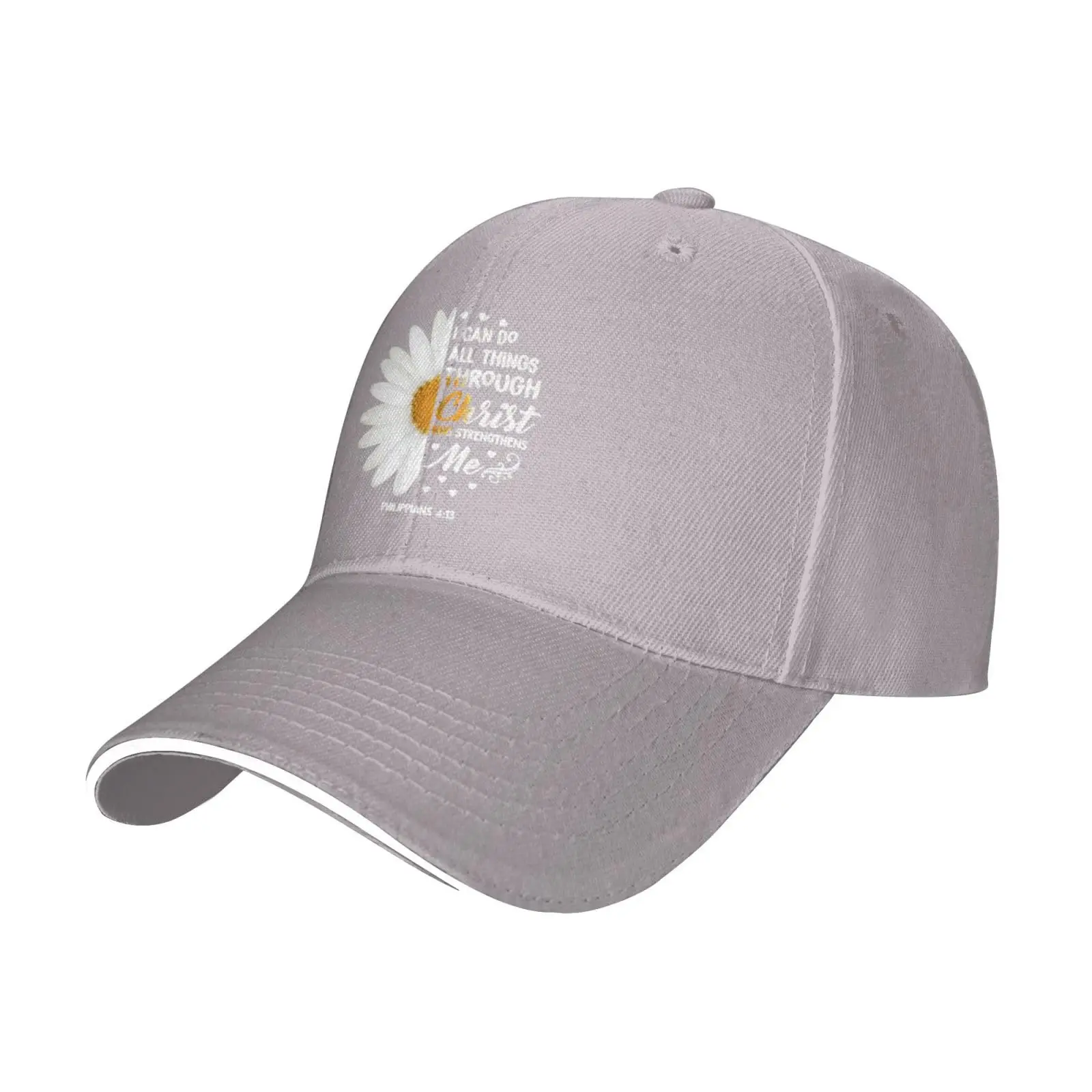 I Can Do All Things Through Christ Printed Baseball Cap Women Cowboy Hat Trucker Men Dad Sun Hats