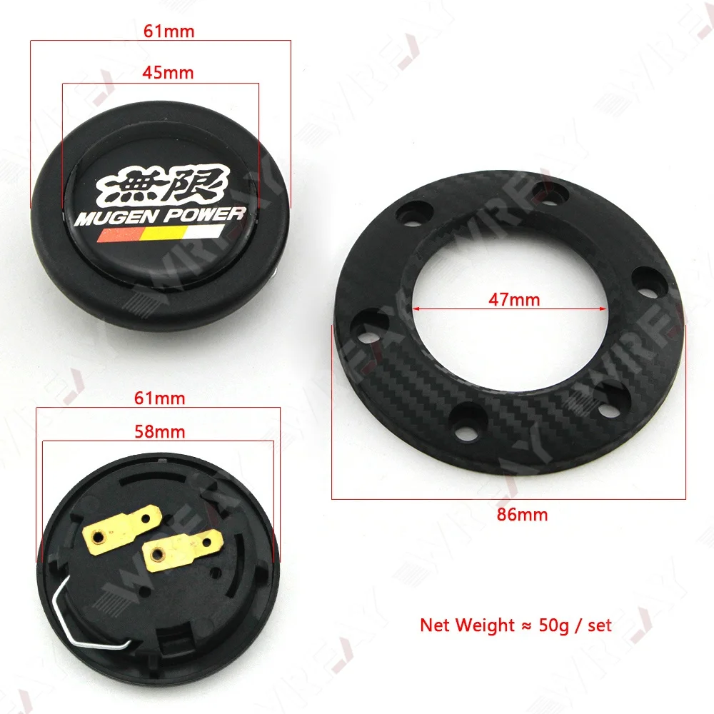 ND Rallart Car Styling Racing Steering Wheel Horn Push Button Speaker Control Cover ABS Carbon Cover